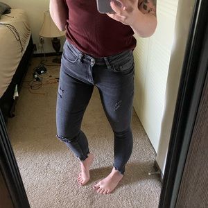 Distressed Zara Crop Jean